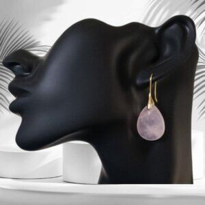 Agate Purple/Pink Tear Beads High Luxury Earrings   ✨NWT✨